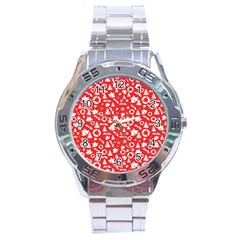 Xmas Pattern Stainless Steel Analogue Watch by Valentinaart