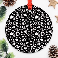 Xmas Pattern Round Ornament (two Sides) by Valentinaart