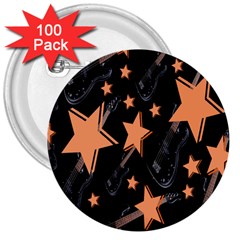 Guitar Star Rain 3  Buttons (100 Pack)  by SpaceyQT