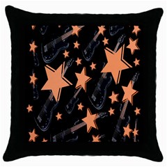 Guitar Star Rain Throw Pillow Case (black) by SpaceyQT