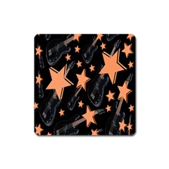 Guitar Star Rain Square Magnet by SpaceyQT