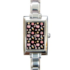 Sweet Pattern Rectangle Italian Charm Watch by Valentinaart