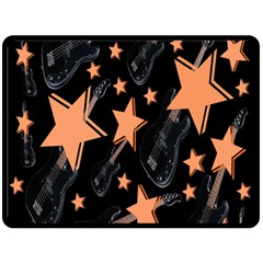 Guitar Star Rain Double Sided Fleece Blanket (large)  by SpaceyQT