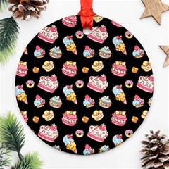 Sweet Pattern Round Ornament (two Sides) by Valentinaart