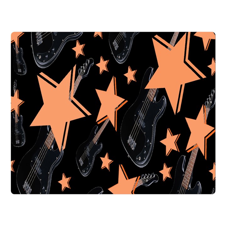 Guitar Star Rain Double Sided Flano Blanket (Large) 