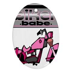 Biker Babe Ornament (oval) by SpaceyQT