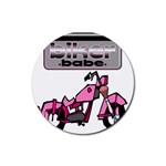 Biker Babe Rubber Coaster (Round)  Front