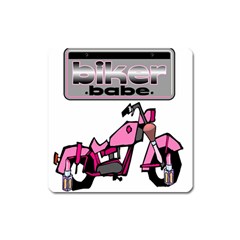 Biker Babe Square Magnet by SpaceyQT