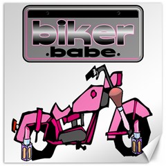 Biker Babe Canvas 16  X 16   by SpaceyQT