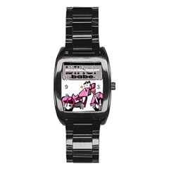 Biker Babe Stainless Steel Barrel Watch