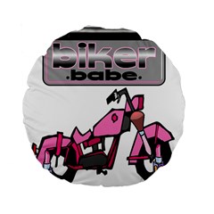 Biker Babe Standard 15  Premium Flano Round Cushions by SpaceyQT