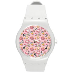 Sweet Pattern Round Plastic Sport Watch (m) by Valentinaart