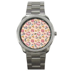 Sweet Pattern Sport Metal Watch by Valentinaart