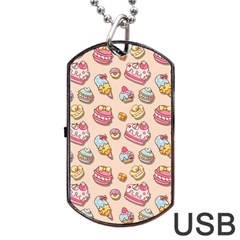 Sweet Pattern Dog Tag Usb Flash (one Side) by Valentinaart