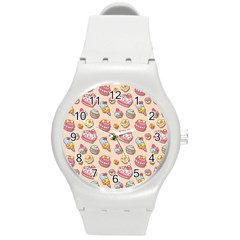 Sweet Pattern Round Plastic Sport Watch (m) by Valentinaart