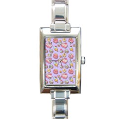 Sweet Pattern Rectangle Italian Charm Watch by Valentinaart