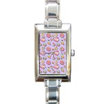 Sweet pattern Rectangle Italian Charm Watch Front