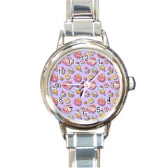 Sweet Pattern Round Italian Charm Watch by Valentinaart