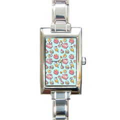 Sweet Pattern Rectangle Italian Charm Watch by Valentinaart