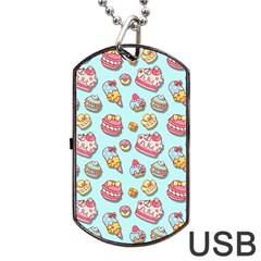 Sweet Pattern Dog Tag Usb Flash (two Sides) by Valentinaart