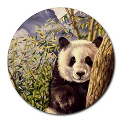 Panda Round Mousepads by ArtByThree