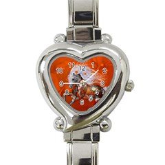 Steampunk, Wonderful Wild Steampunk Horse Heart Italian Charm Watch by FantasyWorld7