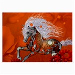 Steampunk, Wonderful Wild Steampunk Horse Large Glasses Cloth (2-Side) Front