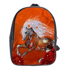 Steampunk, Wonderful Wild Steampunk Horse School Bag (large) by FantasyWorld7