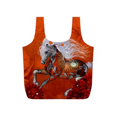 Steampunk, Wonderful Wild Steampunk Horse Full Print Recycle Bags (s)  by FantasyWorld7