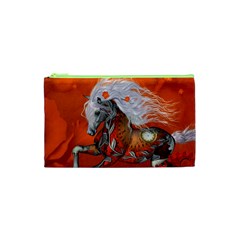 Steampunk, Wonderful Wild Steampunk Horse Cosmetic Bag (xs) by FantasyWorld7