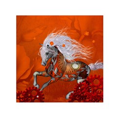 Steampunk, Wonderful Wild Steampunk Horse Small Satin Scarf (square) by FantasyWorld7