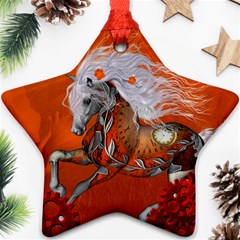 Steampunk, Wonderful Wild Steampunk Horse Ornament (star) by FantasyWorld7