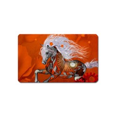 Steampunk, Wonderful Wild Steampunk Horse Magnet (name Card) by FantasyWorld7