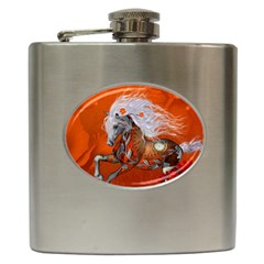 Steampunk, Wonderful Wild Steampunk Horse Hip Flask (6 Oz) by FantasyWorld7