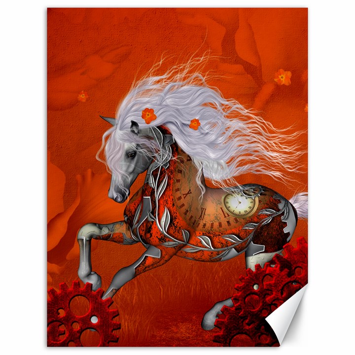 Steampunk, Wonderful Wild Steampunk Horse Canvas 12  x 16  