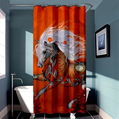 Steampunk, Wonderful Wild Steampunk Horse Shower Curtain 36  X 72  (stall)  by FantasyWorld7