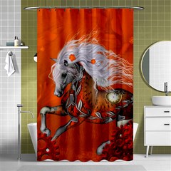 Steampunk, Wonderful Wild Steampunk Horse Shower Curtain 48  X 72  (small)  by FantasyWorld7