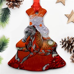 Steampunk, Wonderful Wild Steampunk Horse Christmas Tree Ornament (two Sides) by FantasyWorld7