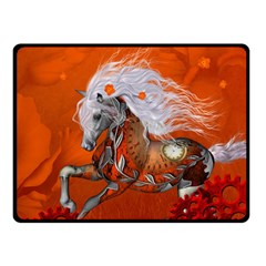 Steampunk, Wonderful Wild Steampunk Horse Double Sided Fleece Blanket (small)  by FantasyWorld7