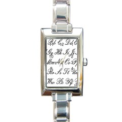 Alphabet Embassy Font Rectangle Italian Charm Watch