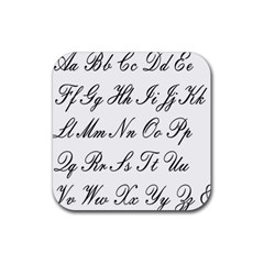 Alphabet Embassy Font Rubber Coaster (square) 