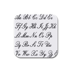 Alphabet Embassy Font Rubber Square Coaster (4 Pack)  by Mariart