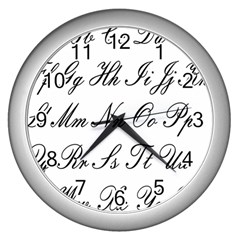 Alphabet Embassy Font Wall Clocks (Silver) 