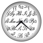 Alphabet Embassy Font Wall Clocks (Silver)  Front