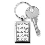 Alphabet Embassy Font Key Chains (Rectangle)  Front