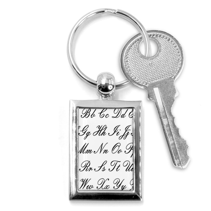 Alphabet Embassy Font Key Chains (Rectangle) 