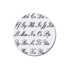 Alphabet Embassy Font Rubber Round Coaster (4 Pack) 