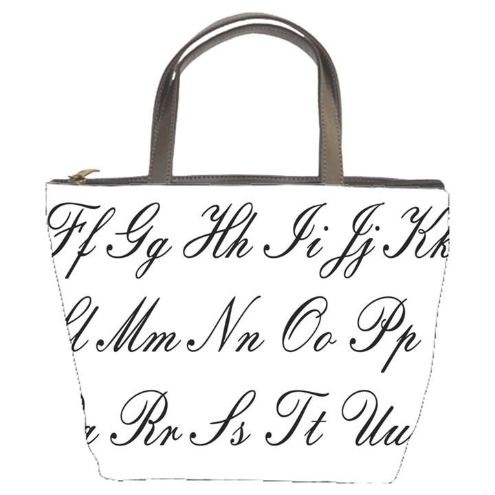 Alphabet Embassy Font Bucket Bags