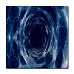 Worm Hole Line Space Blue Tile Coasters