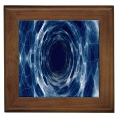 Worm Hole Line Space Blue Framed Tiles